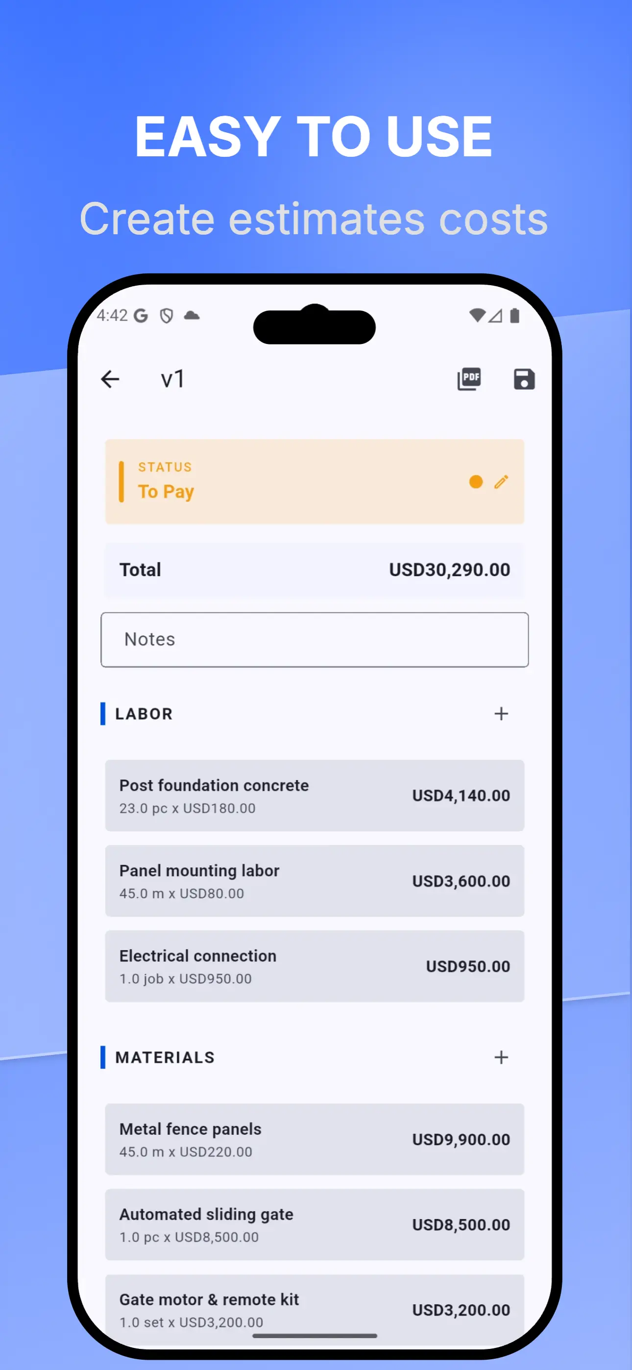 PDF report preview ready to share with client