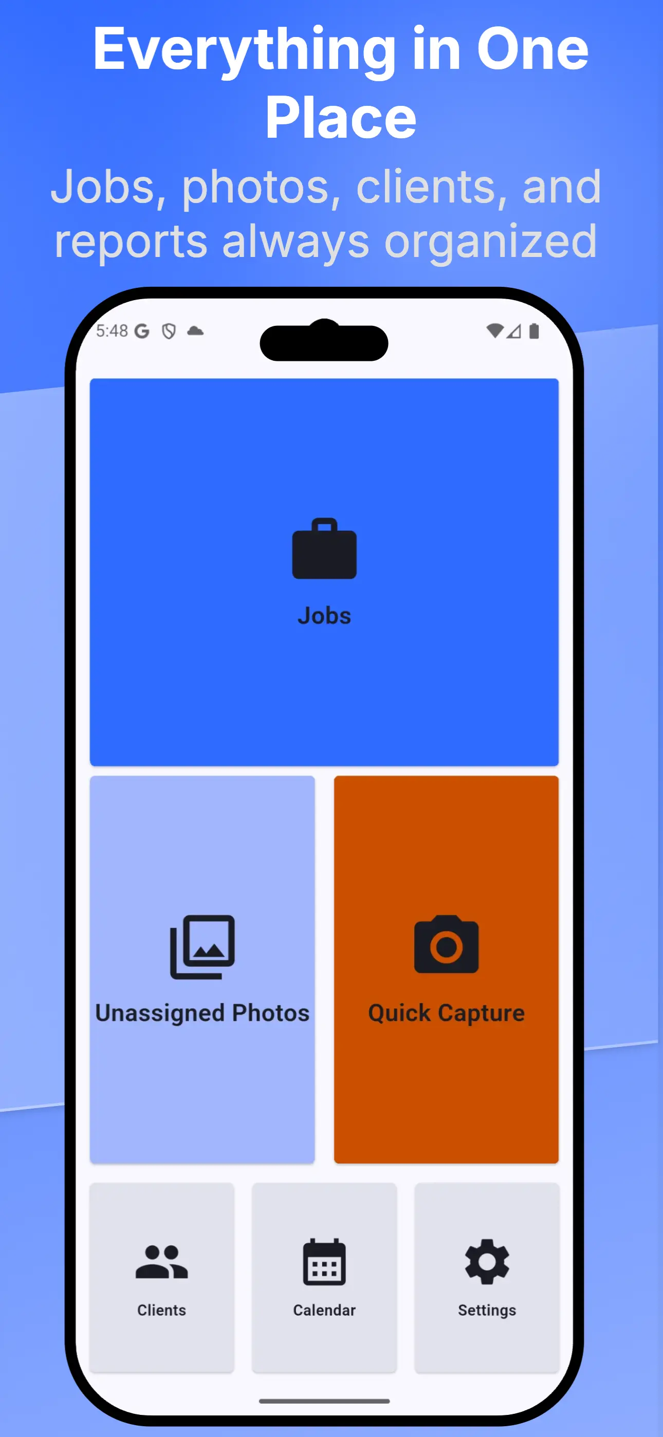 Settings and profile screen with cloud sync status